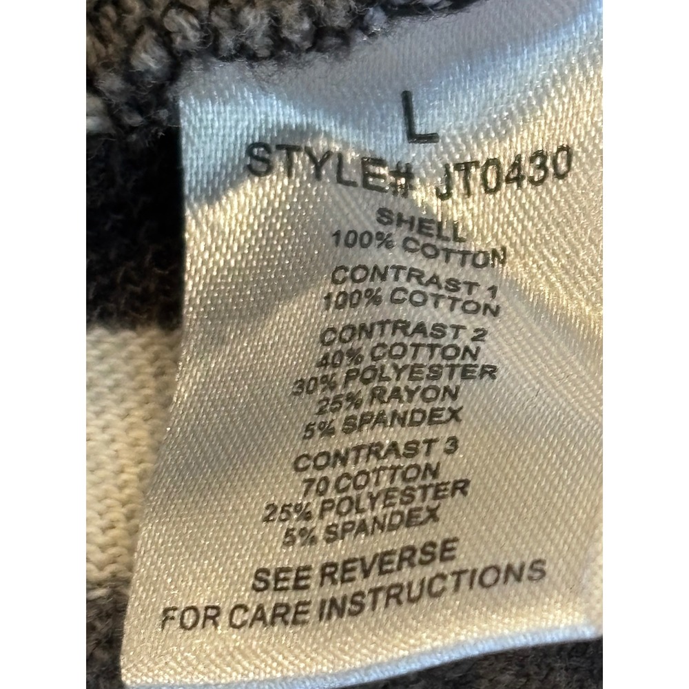 Oli & Hali Women's Patchwork Button Up Shirt Black Grey Stripe Raw Hem Boho L - Picture 7 of 16